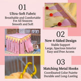 Load image into Gallery viewer, Cozy Fleece Bunny Hideout Tent with Pom-Poms | 4-Sided Light-Blocking Small Animal Hideaway for Rabbits