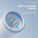 Load image into Gallery viewer, Close-up of 360 degree soft silicone bristles inside the electric pet paw cleaner for gentle and deep bunny foot washing.