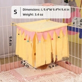 Load image into Gallery viewer, Cozy Fleece Bunny Hideout Tent with Pom-Poms | 4-Sided Light-Blocking Small Animal Hideaway for Rabbits