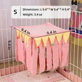 Load image into Gallery viewer, Cozy Fleece Bunny Hideout Tent with Pom-Poms | 4-Sided Light-Blocking Small Animal Hideaway for Rabbits