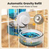 Load image into Gallery viewer, Diagram of the automatic gravity water refill mechanism and leak-proof seal valve ensuring fresh and continuous drinking water for indoor pet bunnies.