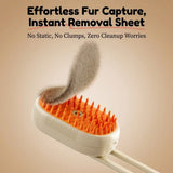 Load image into Gallery viewer, Easy fur cleanup demonstration showing loose rabbit hair peeled off in one sheet from the soft silicone brush bristles
