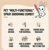 Load image into Gallery viewer, Overview of multi-functional spray comb benefits for rabbits and small pets including one-click fur removal and anti-static grooming