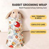 Load image into Gallery viewer, Multi-purpose rabbit grooming wrap swaddle highlighting easy daily care for rabbit nail clipping, medication, and grooming
