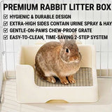 Load image into Gallery viewer, A premium rabbit litter box featuring a chew-proof metal grate and anti-spray high sides, perfect for bunny hygiene