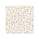 Load image into Gallery viewer, Pastel floral fabric pattern of the bunny wrap featuring tiny pink flowers, yellow blossoms, and dressed-up bunnies