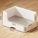 Load image into Gallery viewer, Detailed dimension diagram of the rabbit litter box, showing the 12.6" x 8.6" size with high-walled design