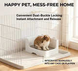 Load image into Gallery viewer, A rabbit using a litter box that integrates seamlessly into a cage or pet playpen for a mess-free home