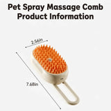 Load image into Gallery viewer, Product dimensions of the pet spray massage comb measuring 7.68 inches long and 2.56 inches wide.