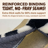 Load image into Gallery viewer, Detailed view of the reinforced binding and tight non-fray stitching inside the plush bunny hideout.