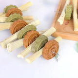 Load image into Gallery viewer, Sweet bamboo and herbal hay cake hanging chew ladder for pet rabbits and guinea pigs