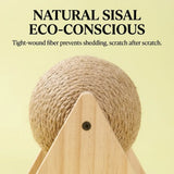 Load image into Gallery viewer, Close-up of eco-conscious, tight-wound natural sisal rope on a rabbit scratcher toy designed to resist shedding.
